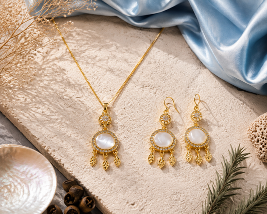 Boho Dreamcatcher Cat’s Eye Pearl Jewelry Set