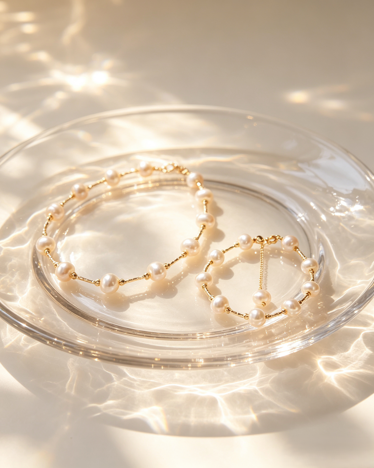 Station Freshwater Pearl Necklace & Bracelet Set