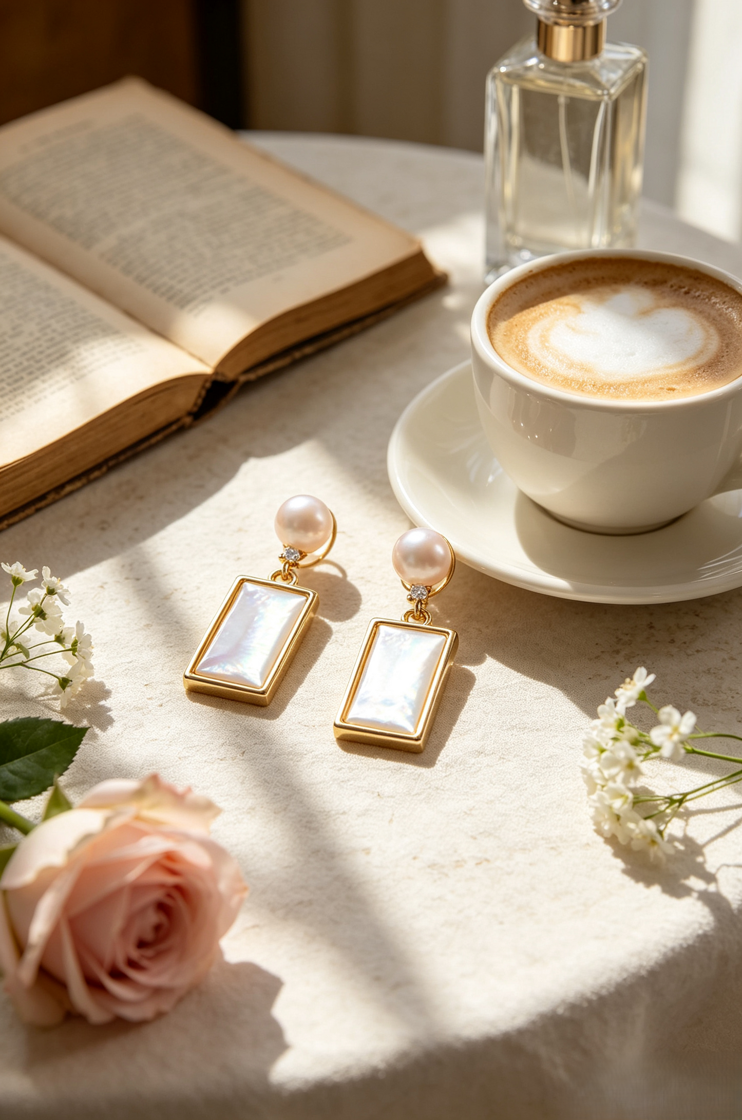 ✨ Elegant Freshwater Pearl Geometric Drop Earrings ✨